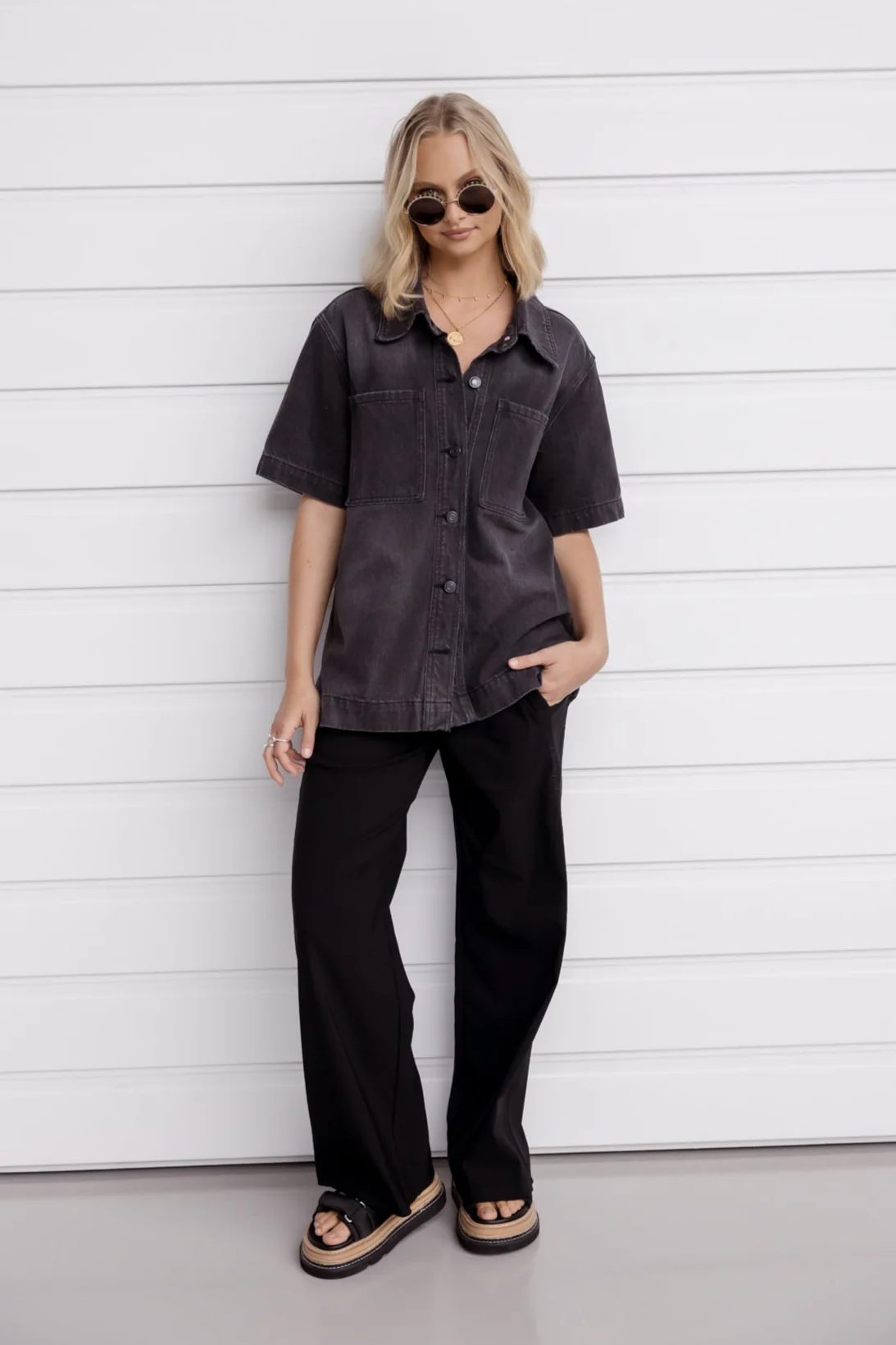 BECKHAM Shirt Black Denim - Image 2