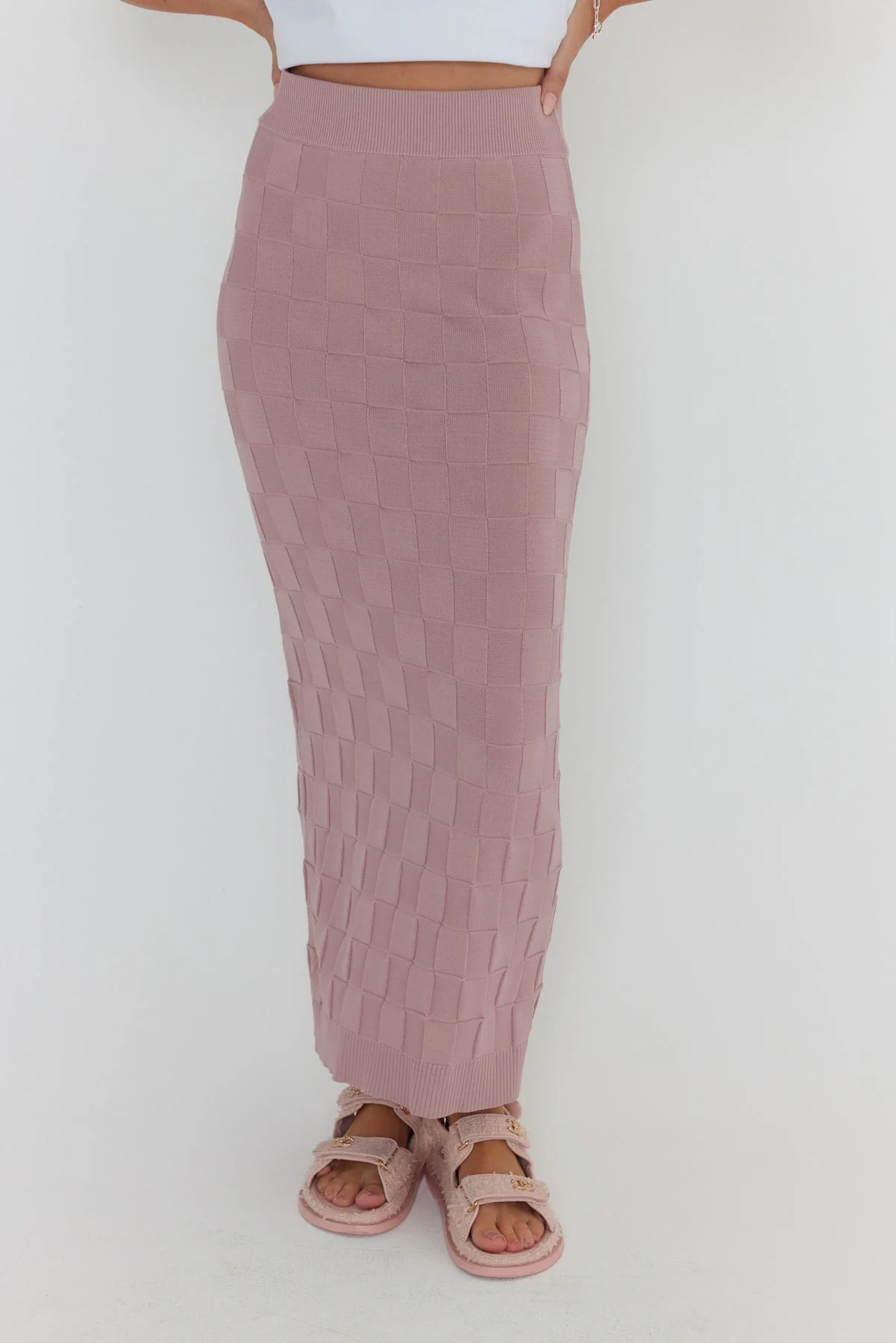 COMO Knit Skirt Dusty Pink - Image 6