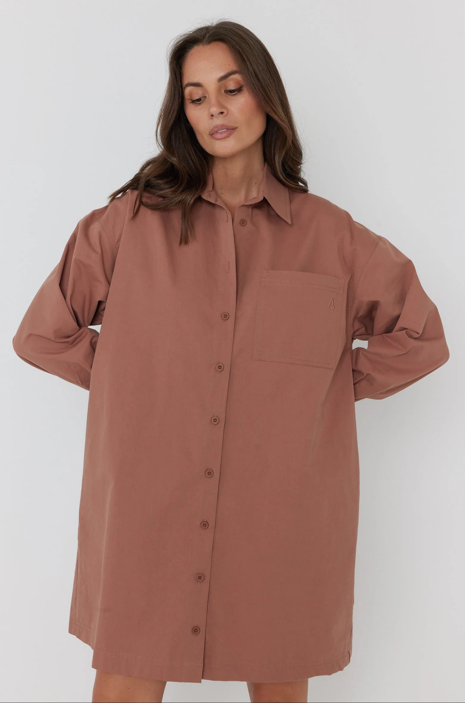 JETT Mini Dress Mahogany - Image 11