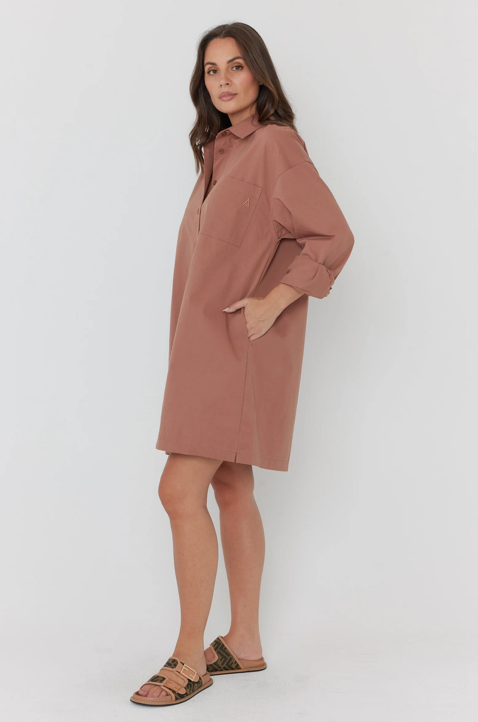 JETT Mini Dress Mahogany - Image 12