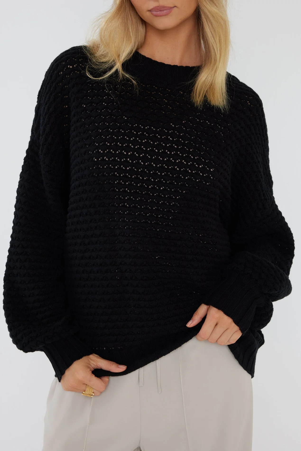 LOAM Knit Jumper Black - Image 10