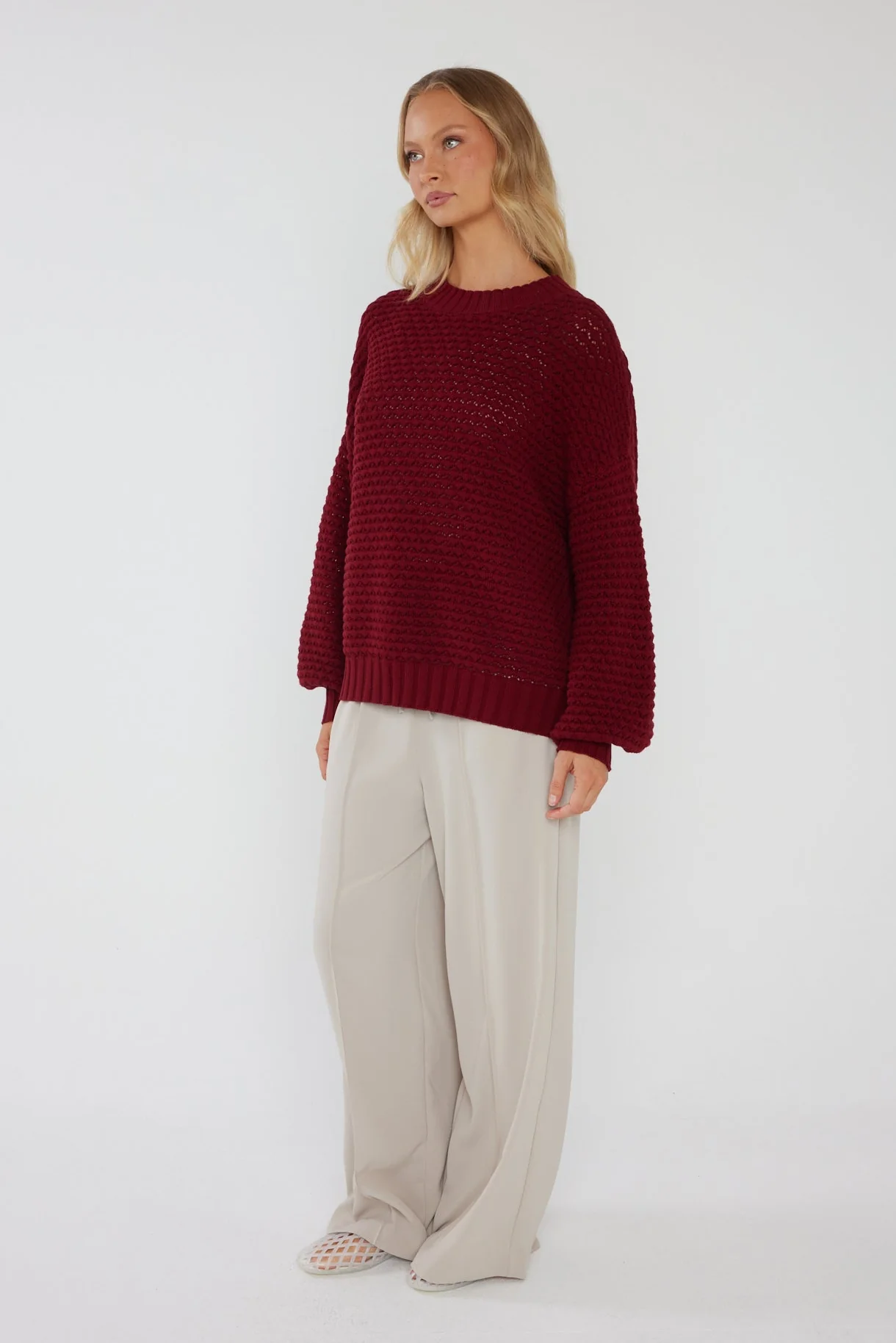 LOAM Knit Jumper Red Wine - Image 13