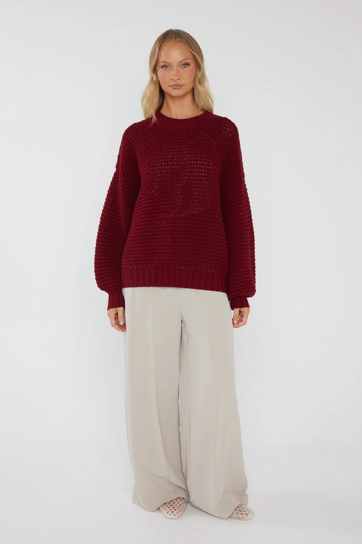 LOAM Knit Jumper Red Wine - Image 8