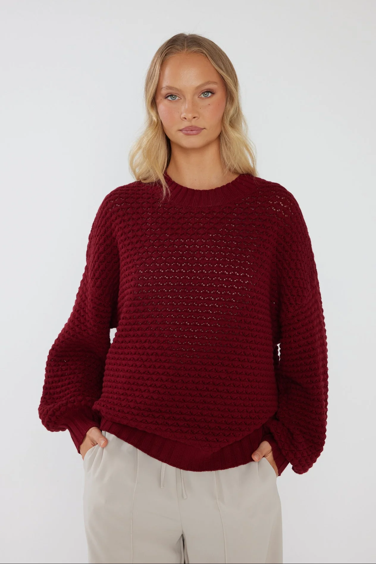 LOAM Knit Jumper Red Wine - Image 9