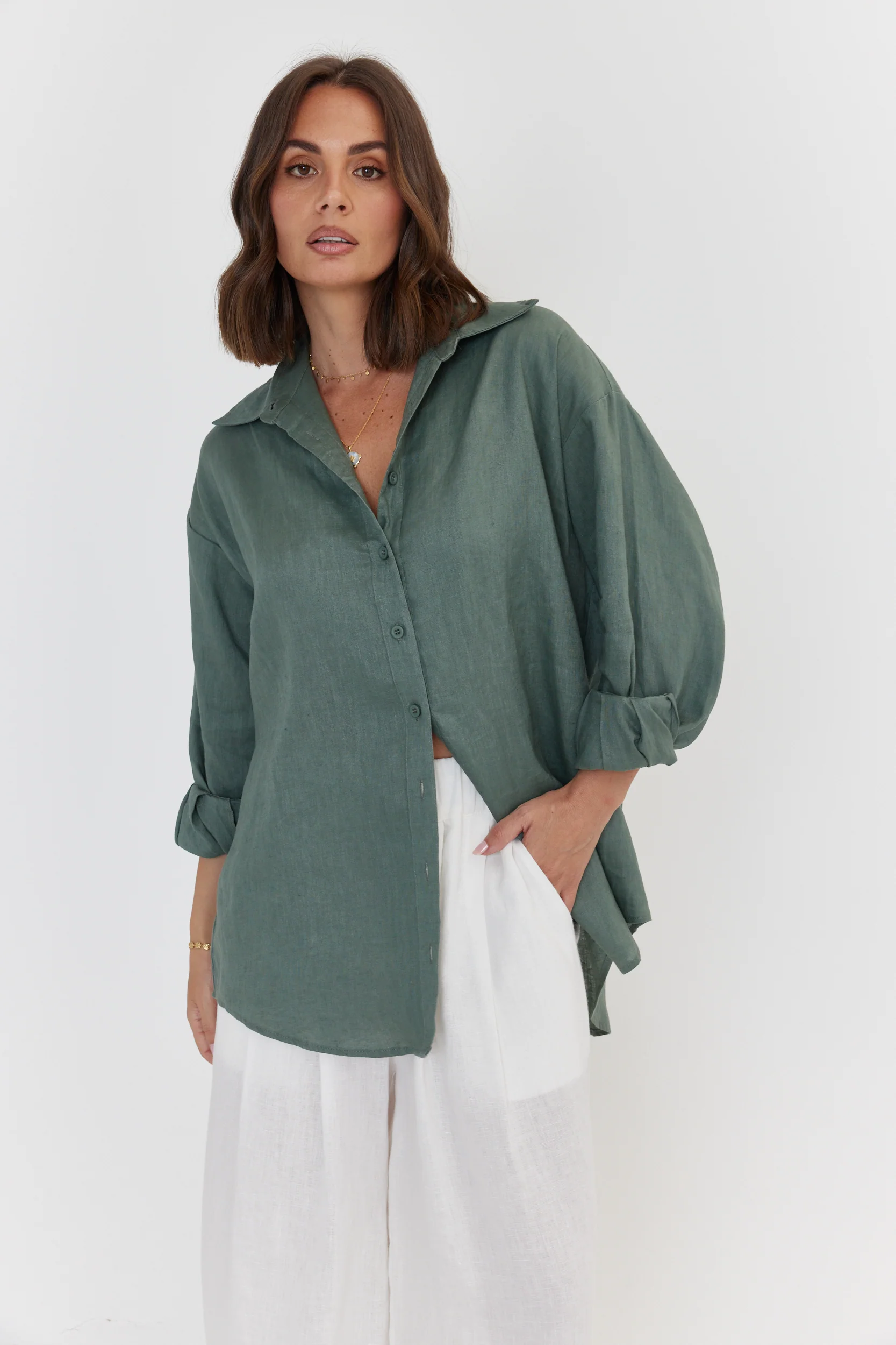 PLUTO Shirt Dusty Green - Image 12