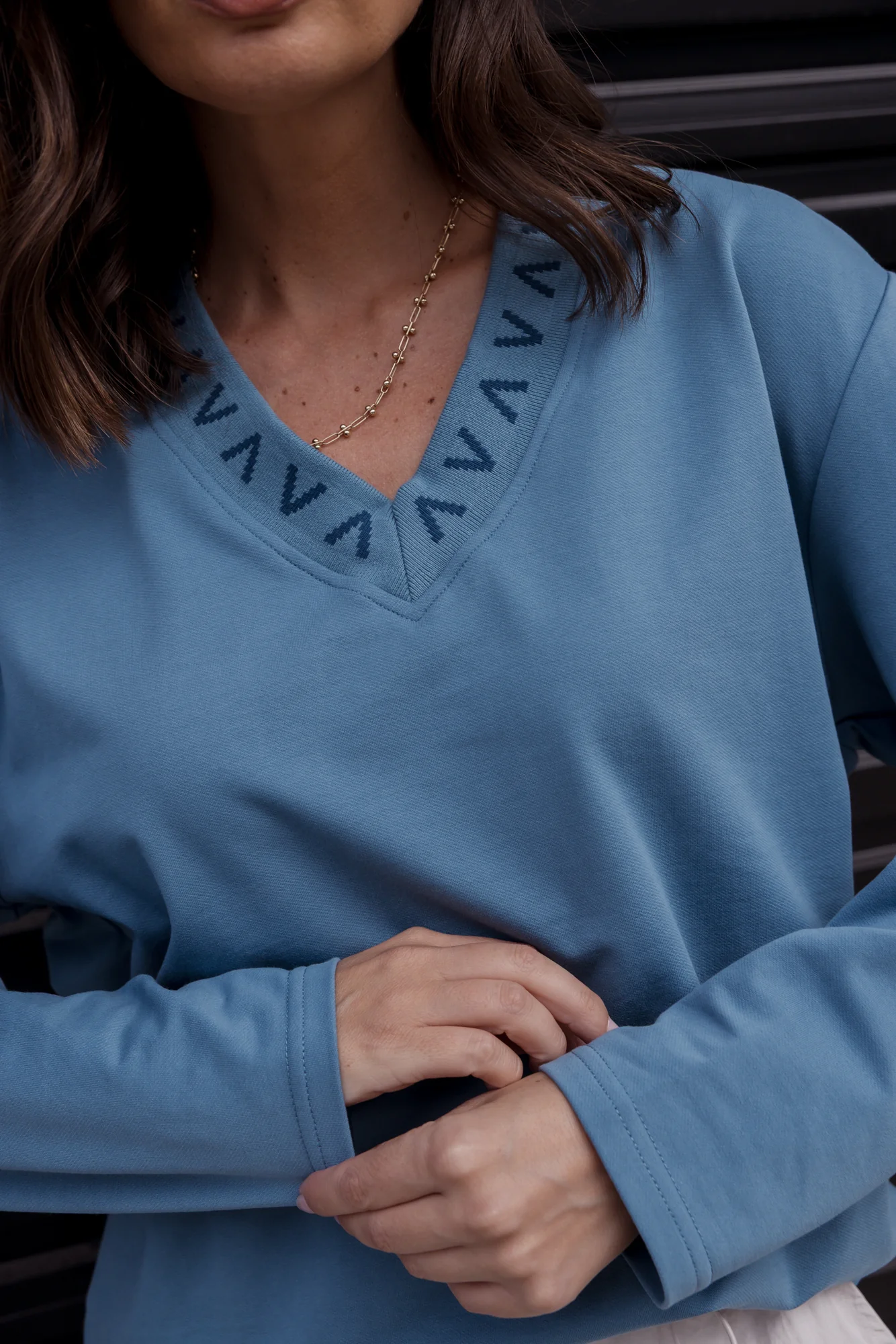 RIESS Long Sleeve Top Teal Blue - Image 3