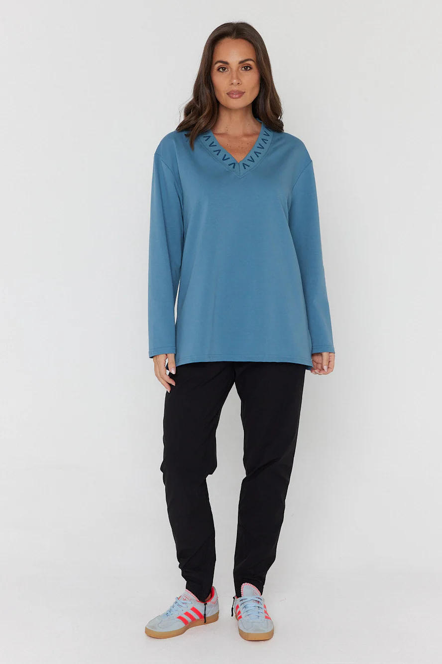 RIESS Long Sleeve Top Teal Blue - Image 5