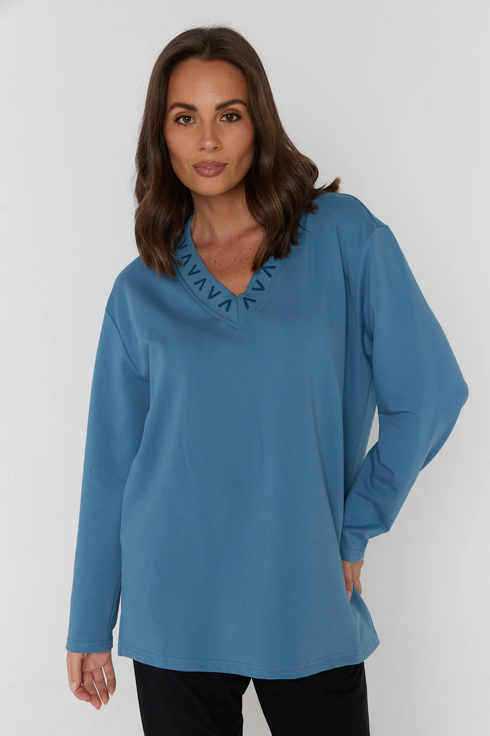 RIESS Long Sleeve Top Teal Blue - Image 6