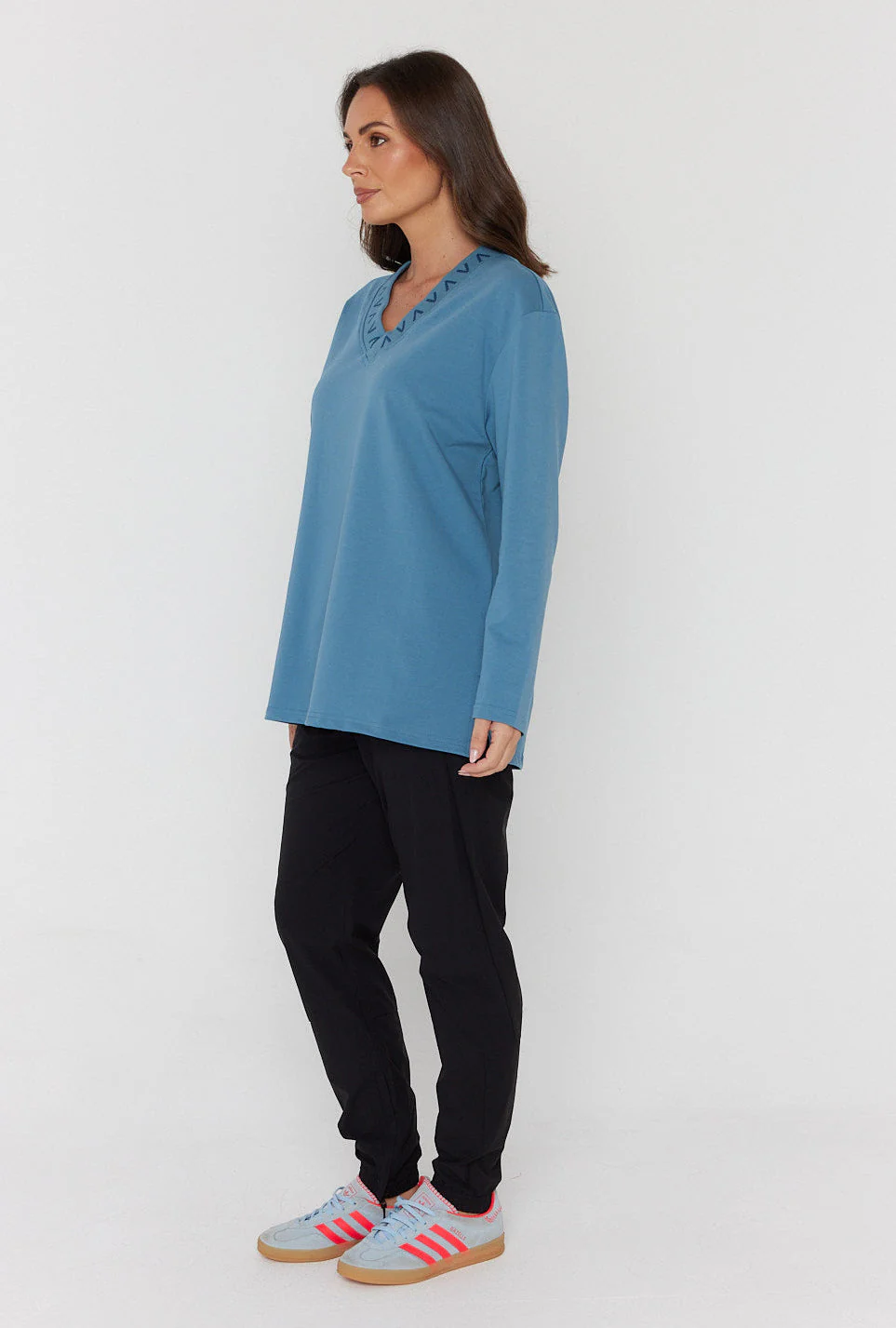 RIESS Long Sleeve Top Teal Blue - Image 8