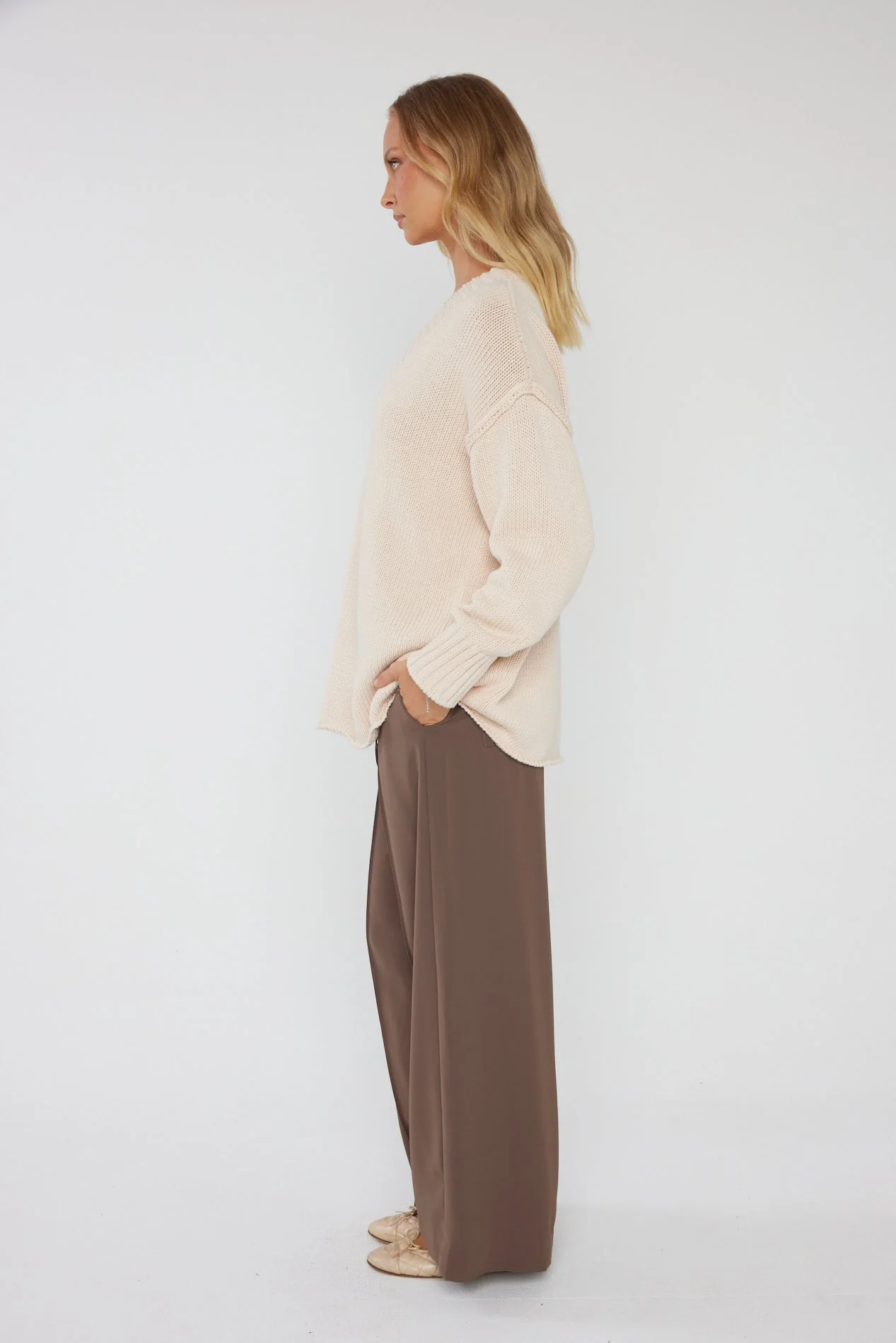 SOLACE Knit Jumper Beige - Image 11