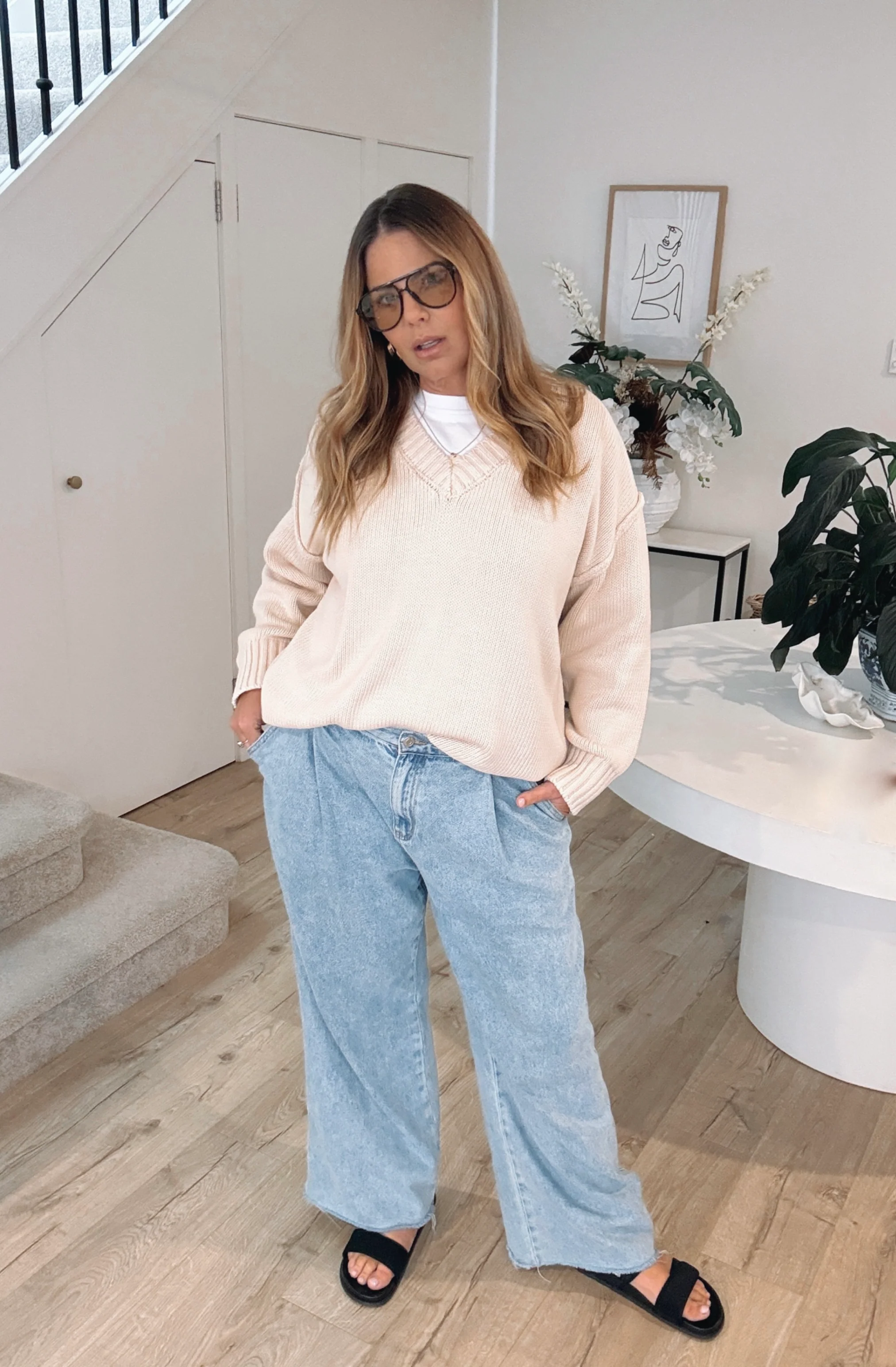 SOLACE Knit Jumper Beige - Image 4