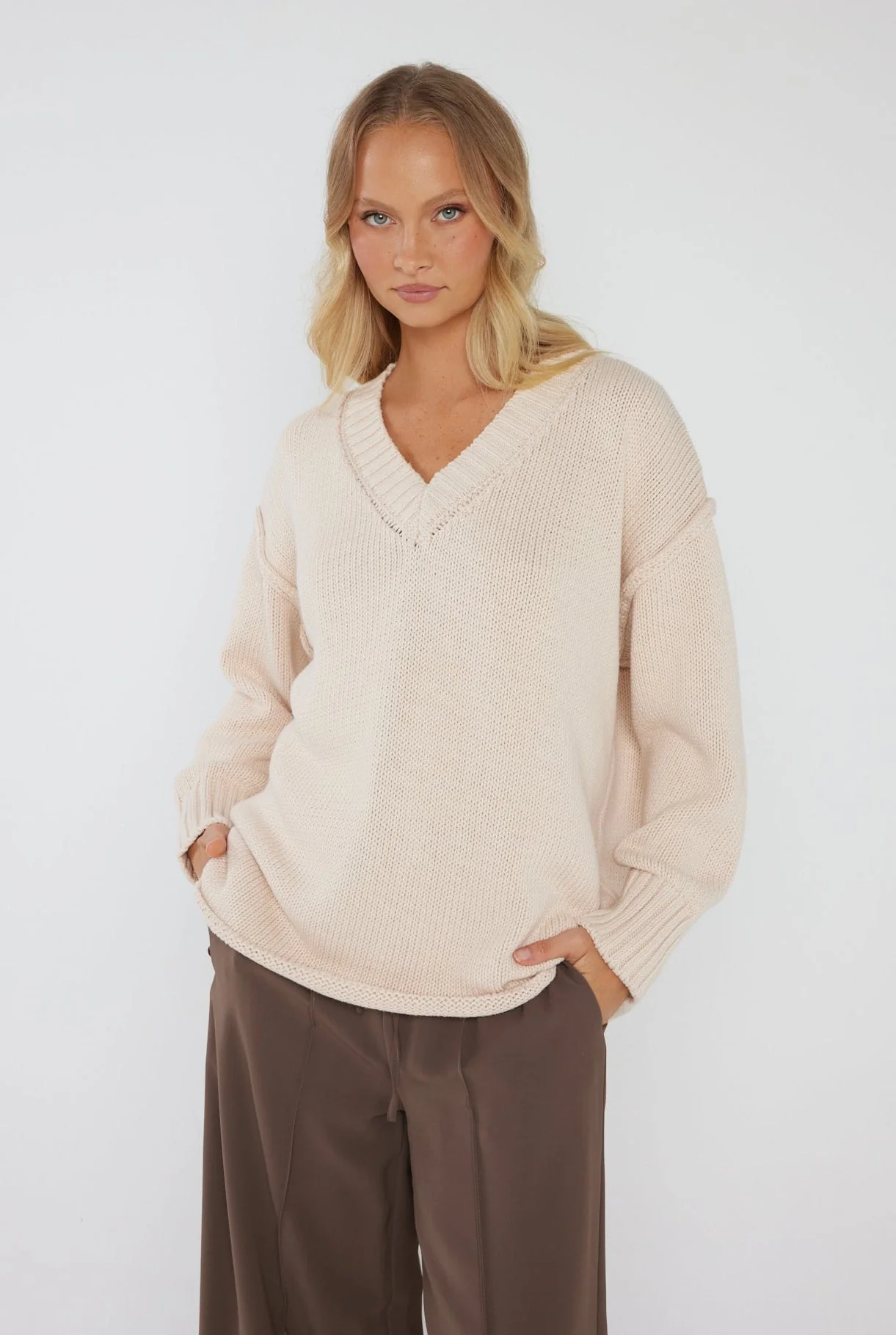 SOLACE Knit Jumper Beige - Image 7