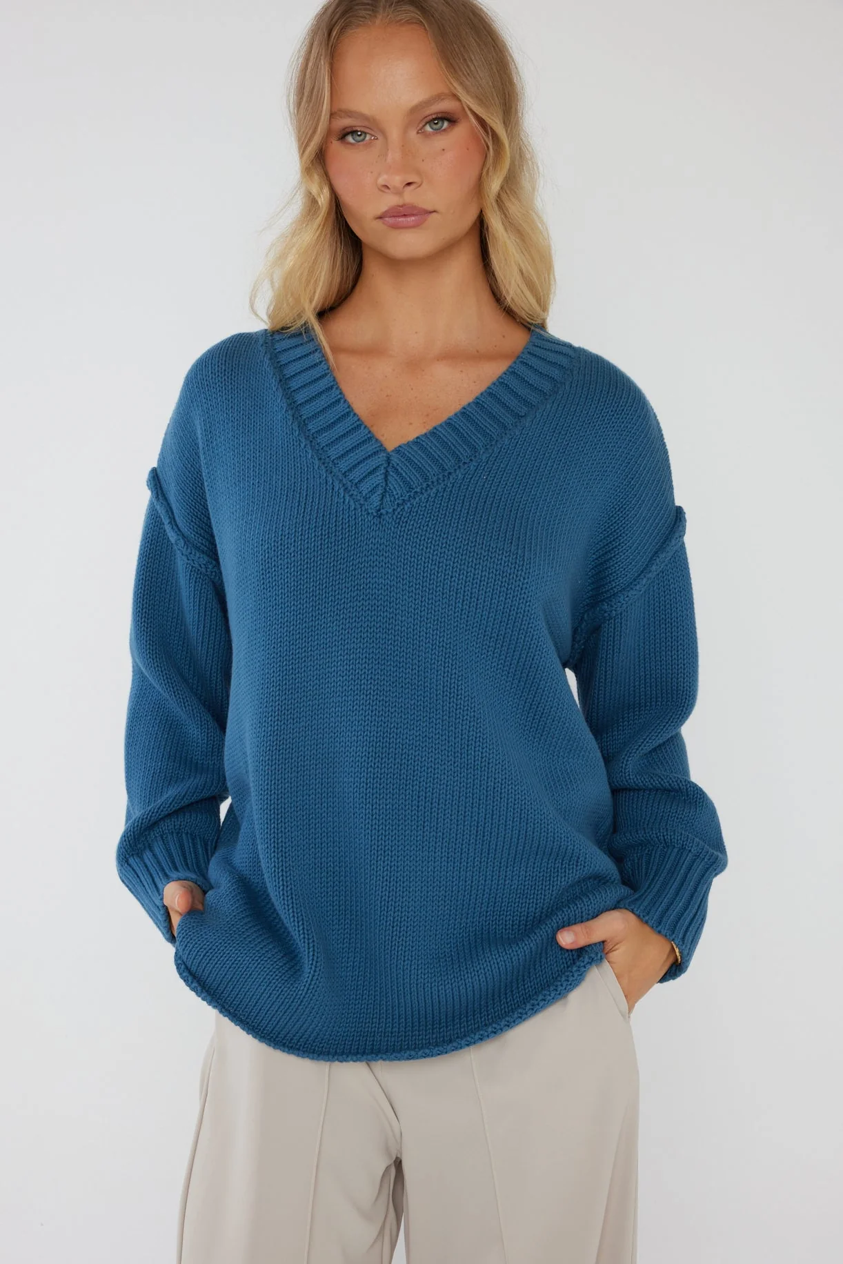 SOLACE Knit Jumper Teal - Image 6